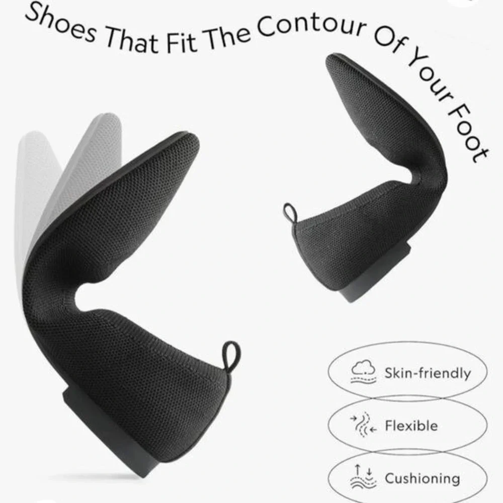 Burudani Black Knit Mary Jane Flats Women's Size 10 Comfort Slip-On Shoes Pointy